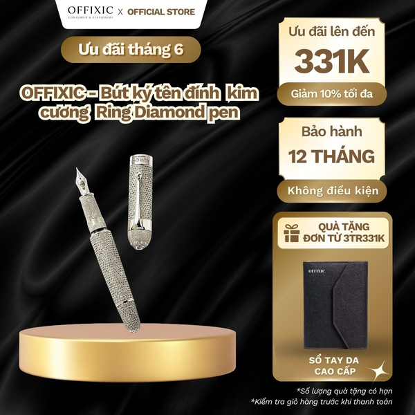 OFFIXIC - Bút ký tên đính  kim cương  Ring Diamond pen